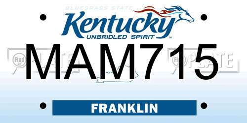 MAM715 Kentucky License Plate