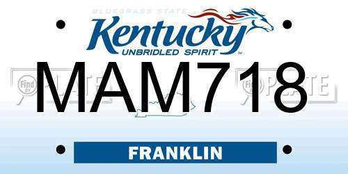 MAM718 Kentucky License Plate