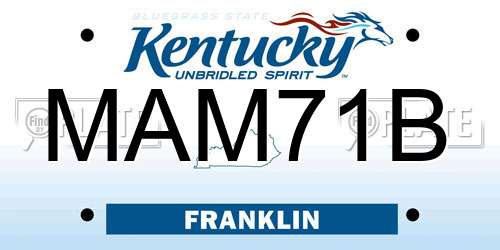 MAM71B Kentucky License Plate