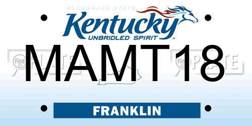 MAMT18 Kentucky License Plate