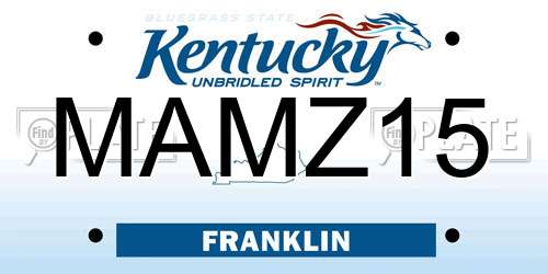 MAMZ15 Kentucky License Plate
