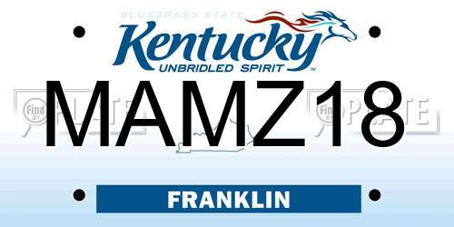 MAMZ18 Kentucky License Plate