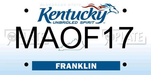MAOF17 Kentucky License Plate