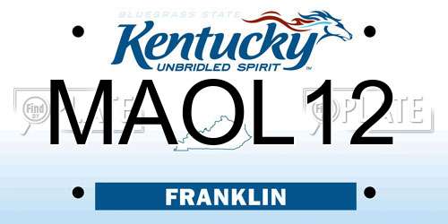 MAOL12 Kentucky License Plate