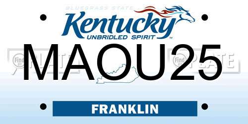 MAOU25 Kentucky License Plate