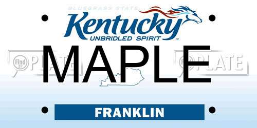 MAPLE Kentucky License Plate