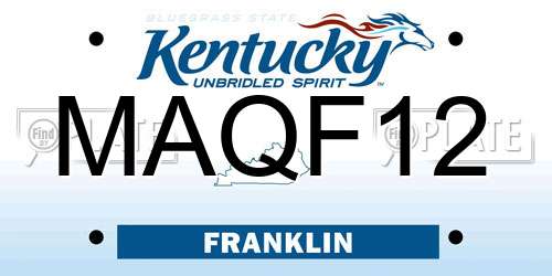 MAQF12 Kentucky License Plate