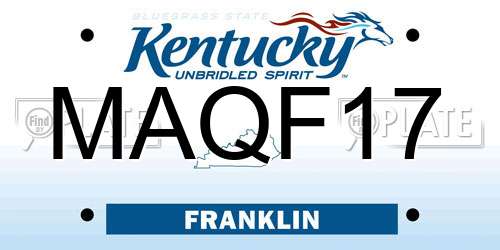 MAQF17 Kentucky License Plate