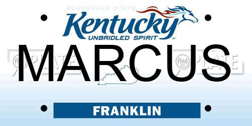 MARCUS Kentucky License Plate