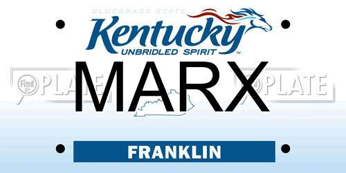 MARX Kentucky License Plate