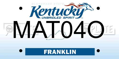 MAT04O Kentucky License Plate