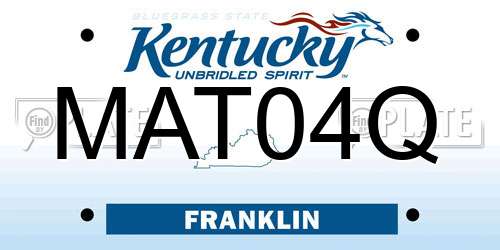 MAT04Q Kentucky License Plate