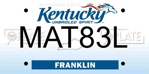MAT83L Kentucky License Plate