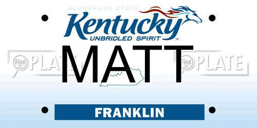 MATT Kentucky License Plate