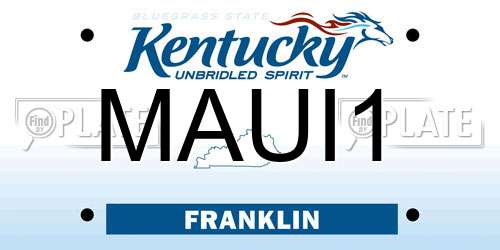 MAUI1 Kentucky License Plate