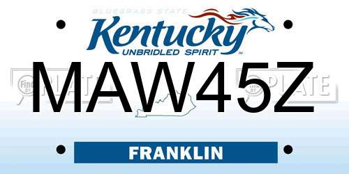 MAW45Z Kentucky License Plate