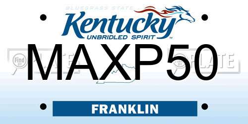 MAXP50 Kentucky License Plate