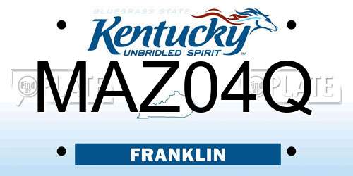 MAZ04Q Kentucky License Plate