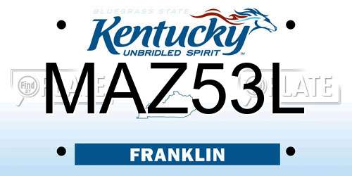 MAZ53L Kentucky License Plate