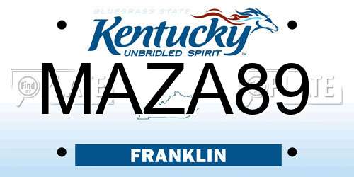 MAZA89 Kentucky License Plate