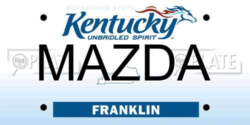 MAZDA Kentucky License Plate