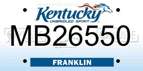 MB26550 Kentucky License Plate