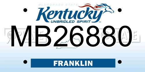 MB26880 Kentucky License Plate