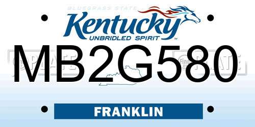 MB2G580 Kentucky License Plate