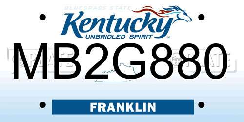 MB2G880 Kentucky License Plate