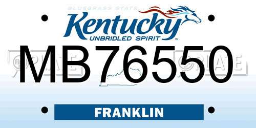 MB76550 Kentucky License Plate