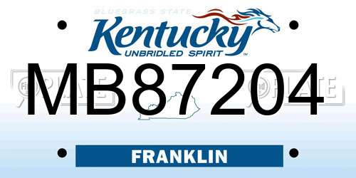 MB87204 Kentucky License Plate