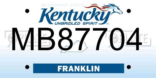 MB87704 Kentucky License Plate