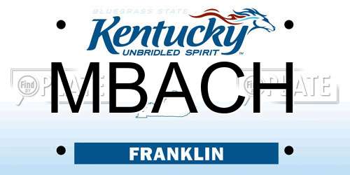 MBACH Kentucky License Plate