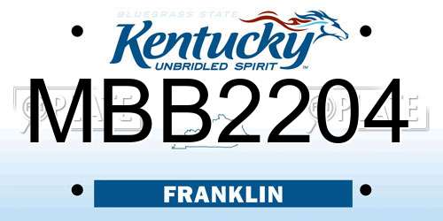 MBB2204 Kentucky License Plate