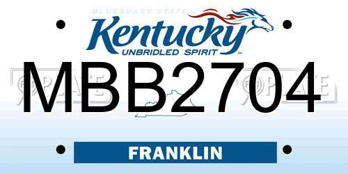 MBB2704 Kentucky License Plate