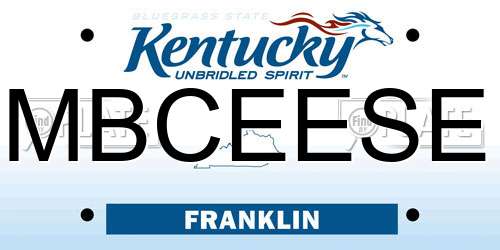 MBCEESE Kentucky License Plate