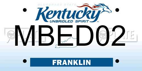 MBED02 Kentucky License Plate