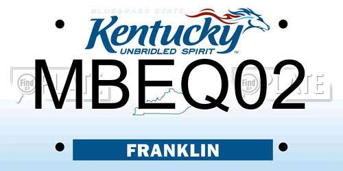 MBEQ02 Kentucky License Plate