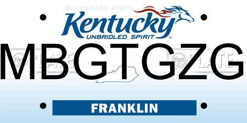 MBGTGZG Kentucky License Plate