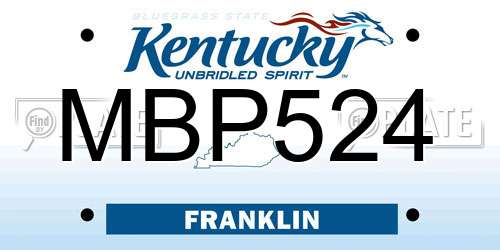MBP524 Kentucky License Plate