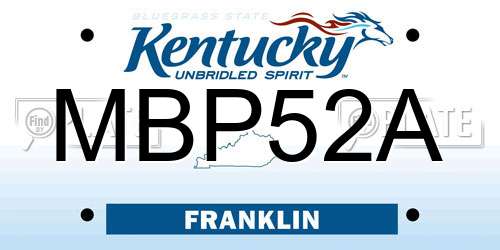 MBP52A Kentucky License Plate