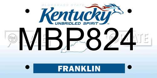 MBP824 Kentucky License Plate