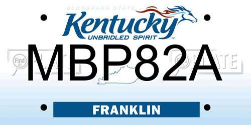 MBP82A Kentucky License Plate