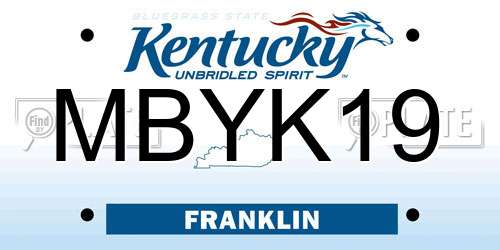 MBYK19 Kentucky License Plate