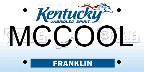 MCCOOL Kentucky License Plate