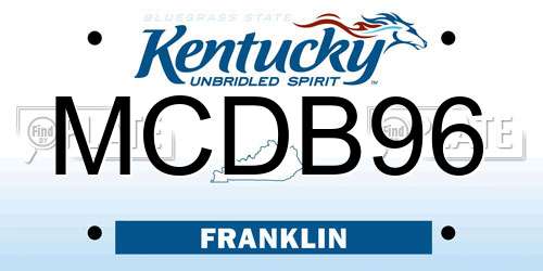MCDB96 Kentucky License Plate