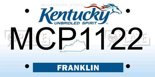 MCP1122 Kentucky License Plate