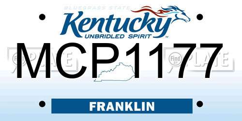 MCP1177 Kentucky License Plate