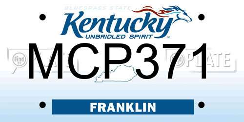 MCP371 Kentucky License Plate