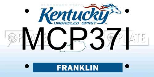 MCP37I Kentucky License Plate